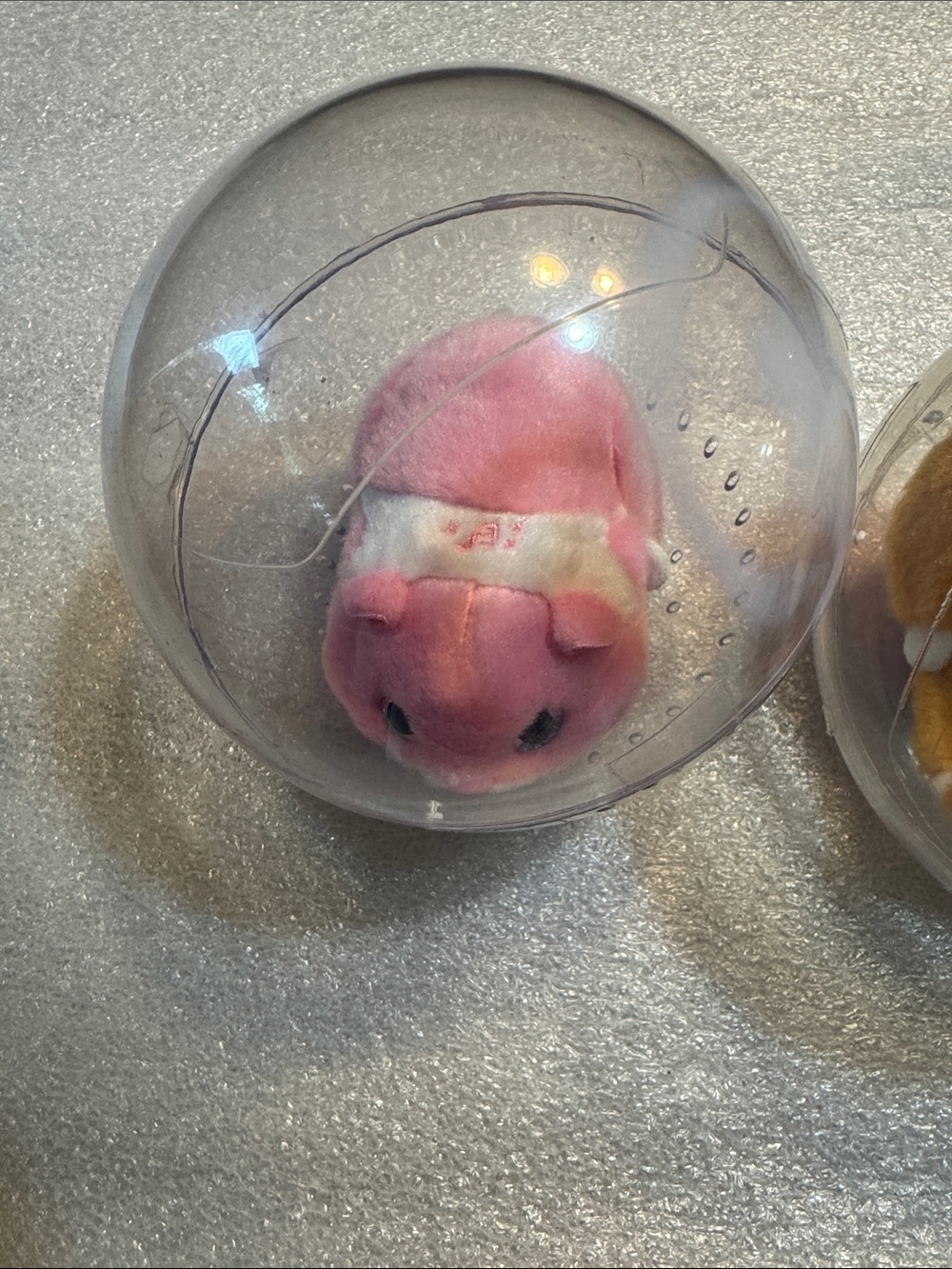 Plush Small Battery Hamsters with Domes Toys in Pink and Orange - Pack of 2 - Picture 3 of 6